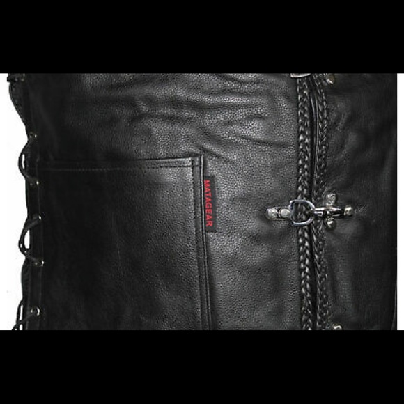 Fish Hook Leather Motorcycle Concealed Carry Vest - Picture 4 of 6